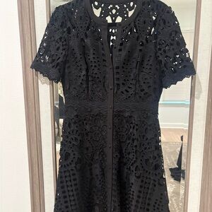 ANTONIO MELANI Black Lace Midi Dress